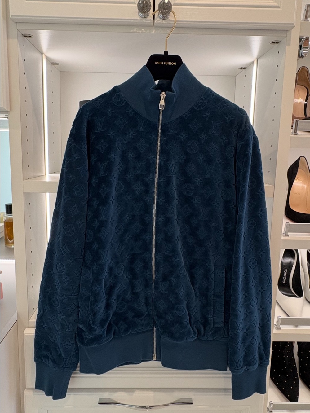 Louis Vuitton Blue Velour Track Jacket